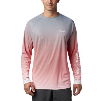Columbia Muške Majice S Kapuljačom - PFG Terminal Deflector Printed Long Sleeve Crvene | QZMB-48903